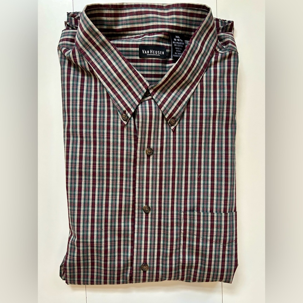 VAN HEUSEN LONG SLEEVE BUTTON FRONT DRESS SHIRT XXL